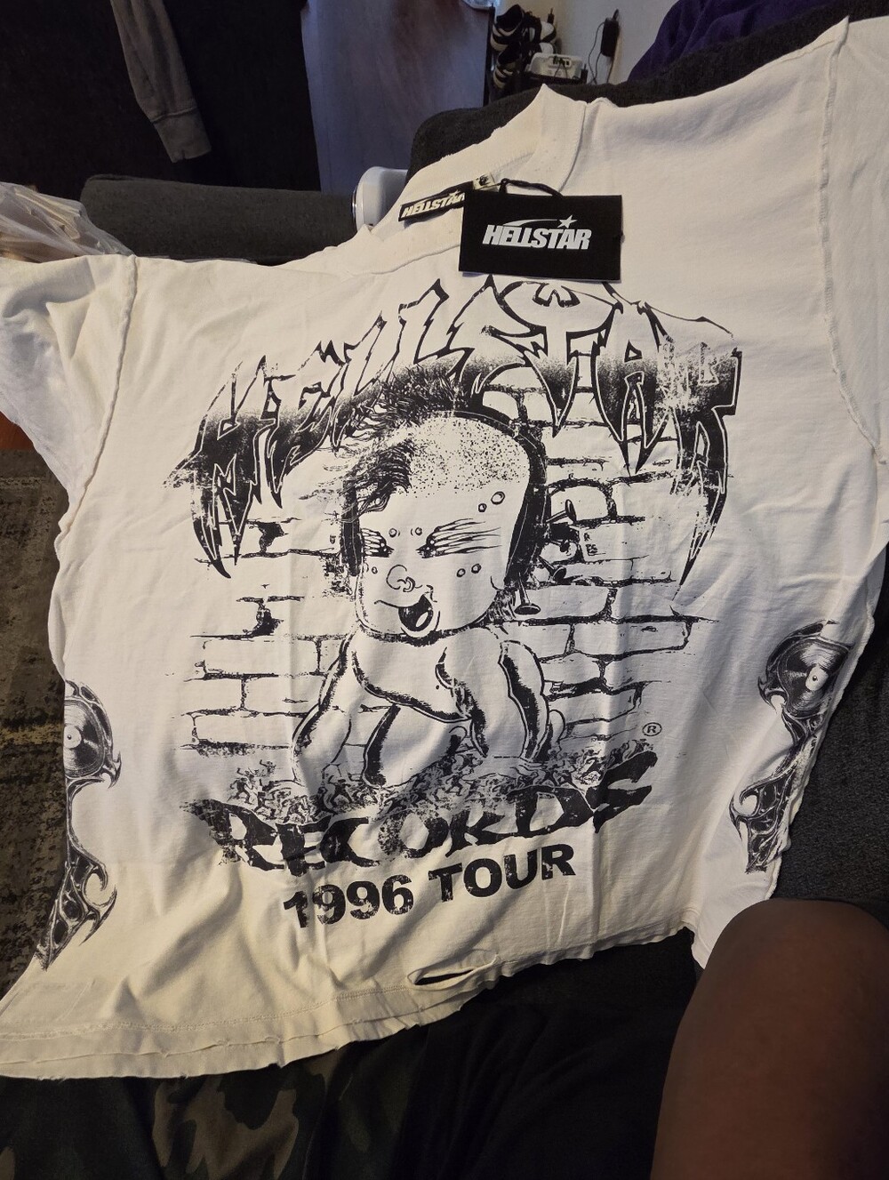 Hellstar Men's Cream Graphic T-Shirt Short Sleeve Sz XXL , 2XL